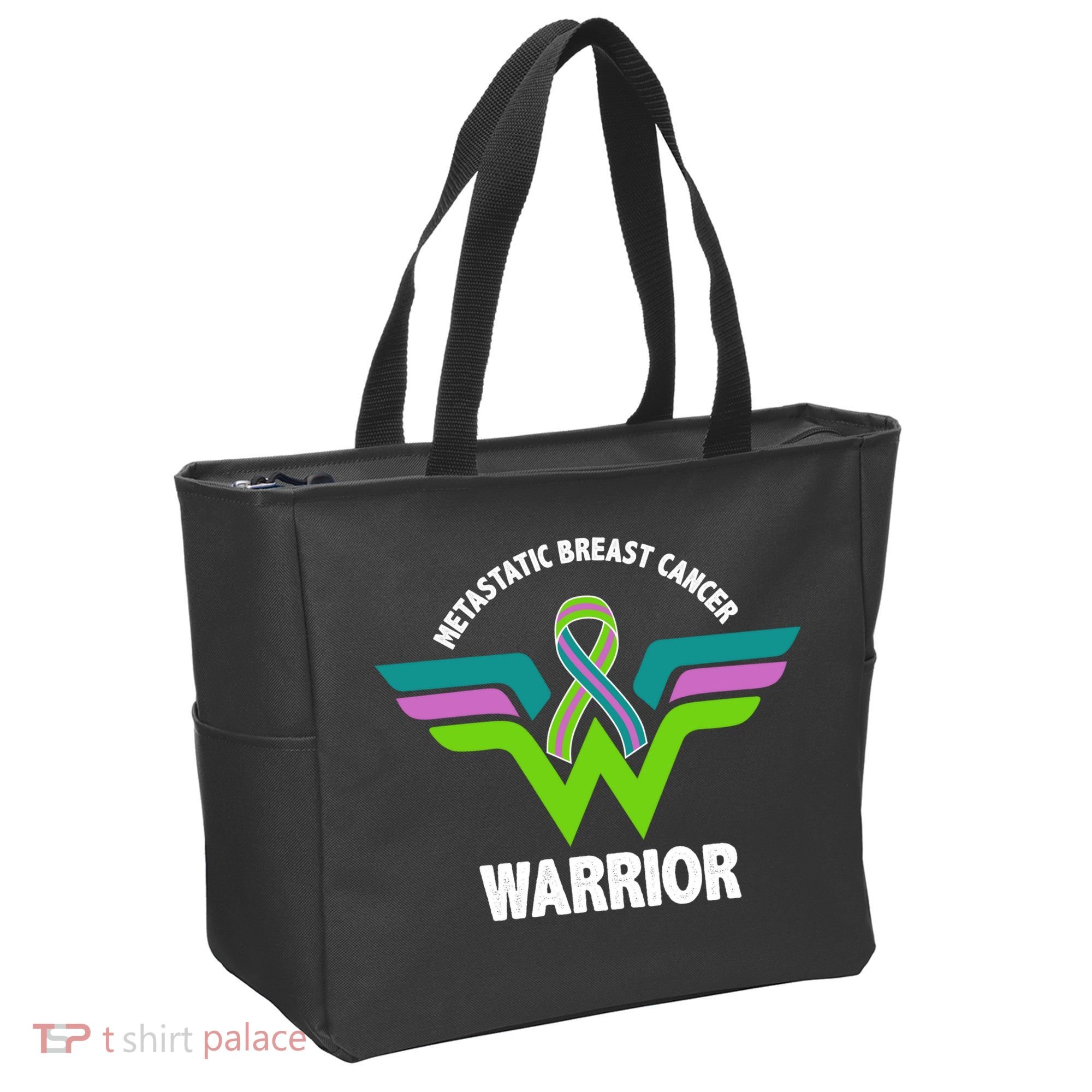 Metastatic Breast Cancer Warrior Ribbon Tote Bag