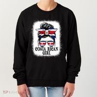 Messy Bun Costa Rica Flag Costa Rican S Gift Women's Sweatshirt thumb 0