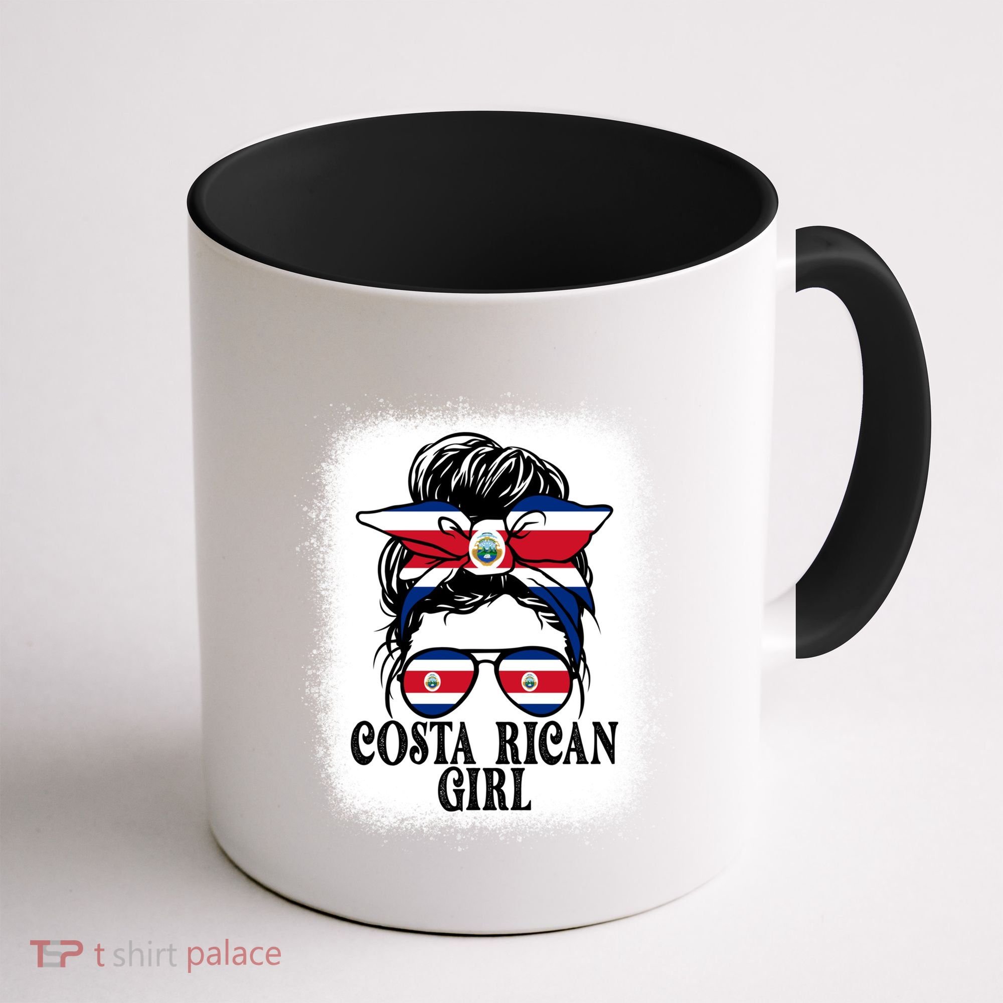 Messy Bun Costa Rica Flag Costa Rican S Gift Coffee Mug