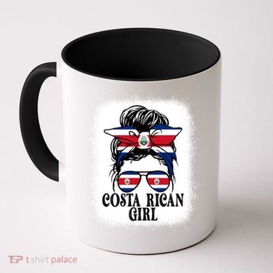 Messy Bun Costa Rica Flag Costa Rican S Gift Coffee Mug