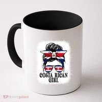 Messy Bun Costa Rica Flag Costa Rican S Gift Coffee Mug thumb 0