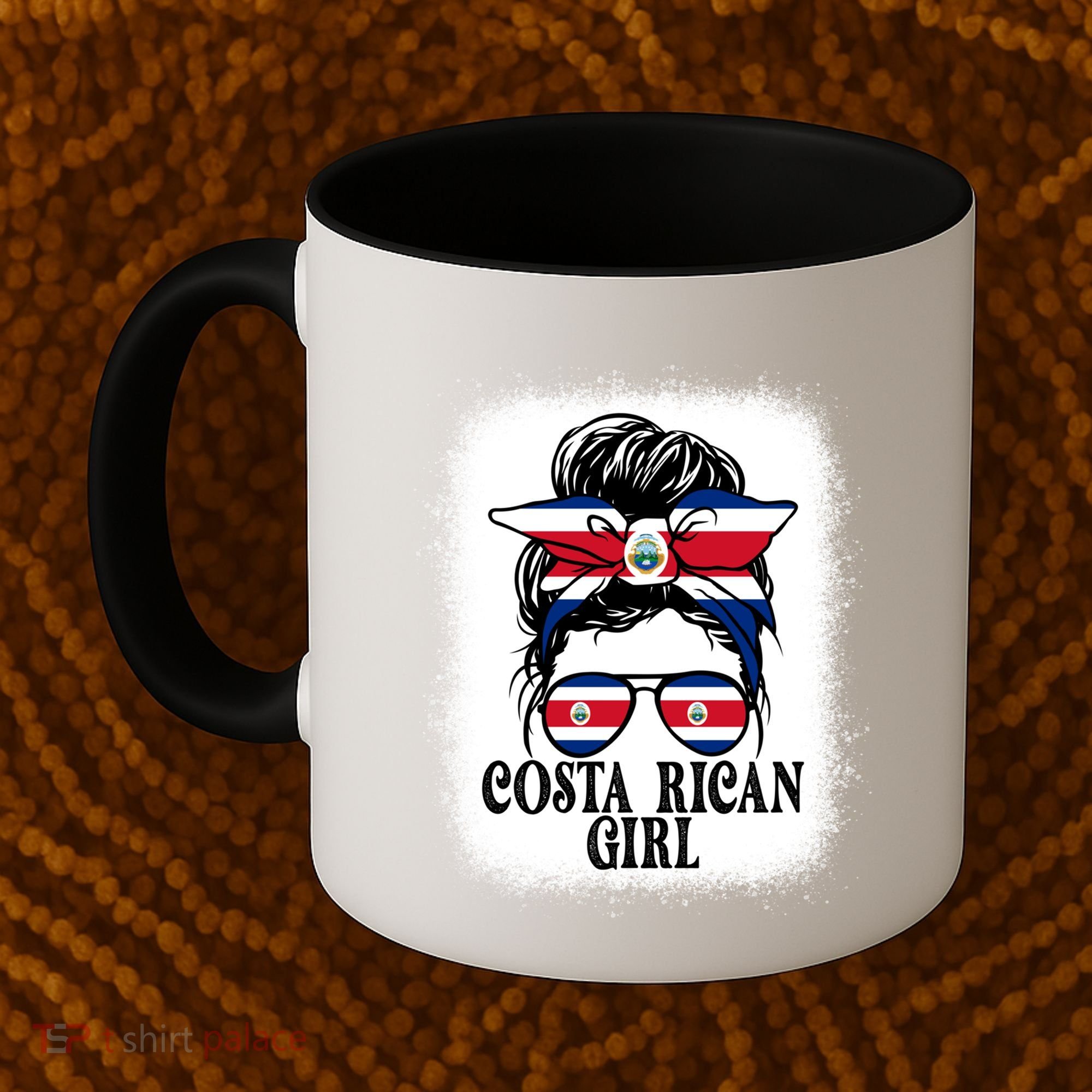 Messy Bun Costa Rica Flag Costa Rican S Gift Coffee Mug