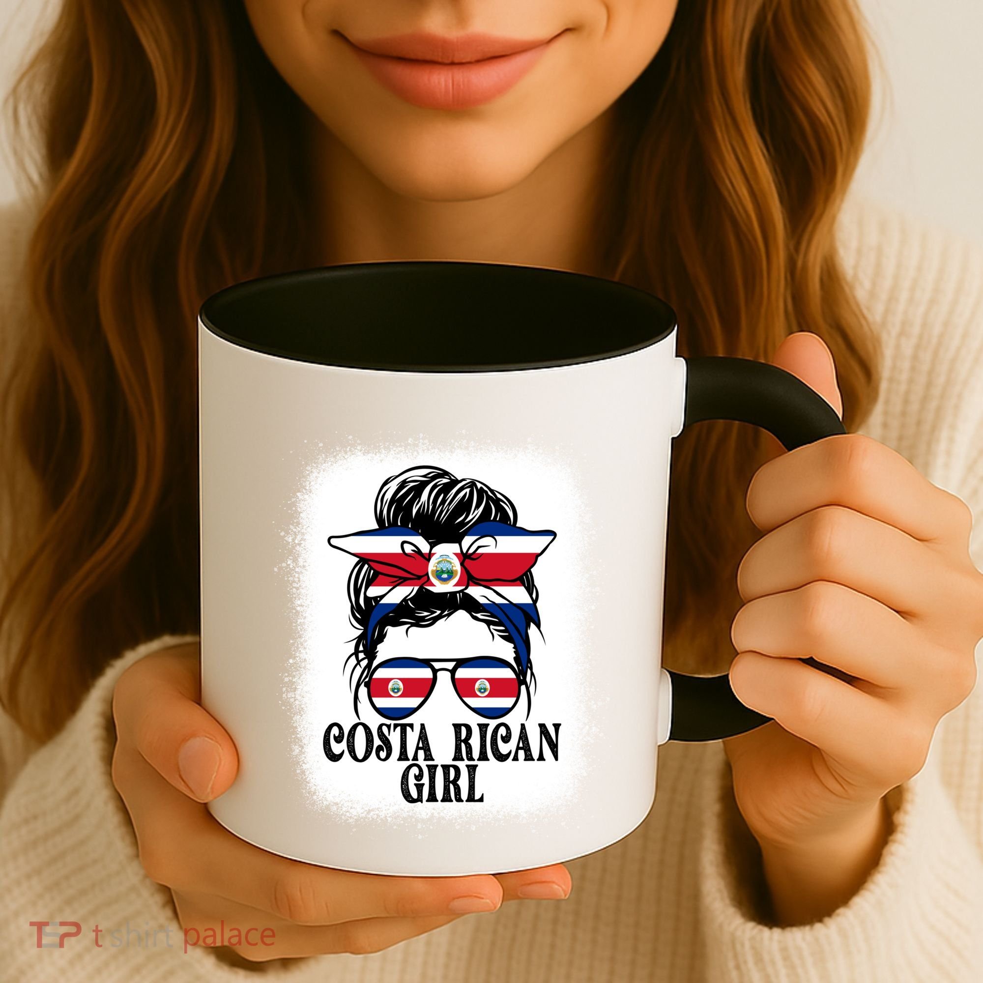 Messy Bun Costa Rica Flag Costa Rican S Gift Coffee Mug
