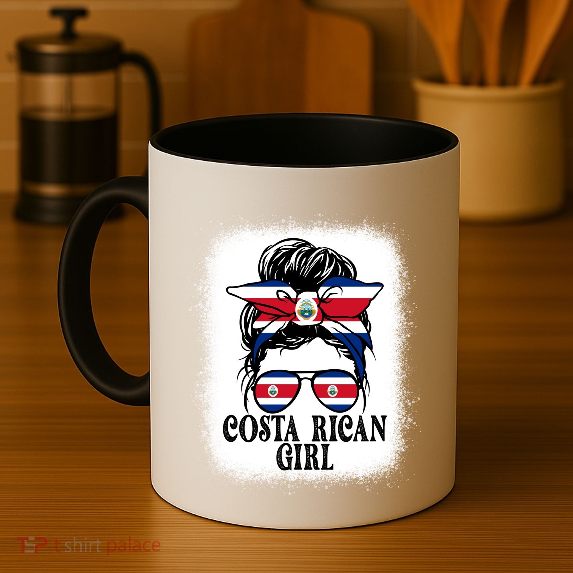 Messy Bun Costa Rica Flag Costa Rican S Gift Coffee Mug