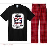 Messy Bun Costa Rica Flag Costa Rican S Gift Pajama Set thumb 0