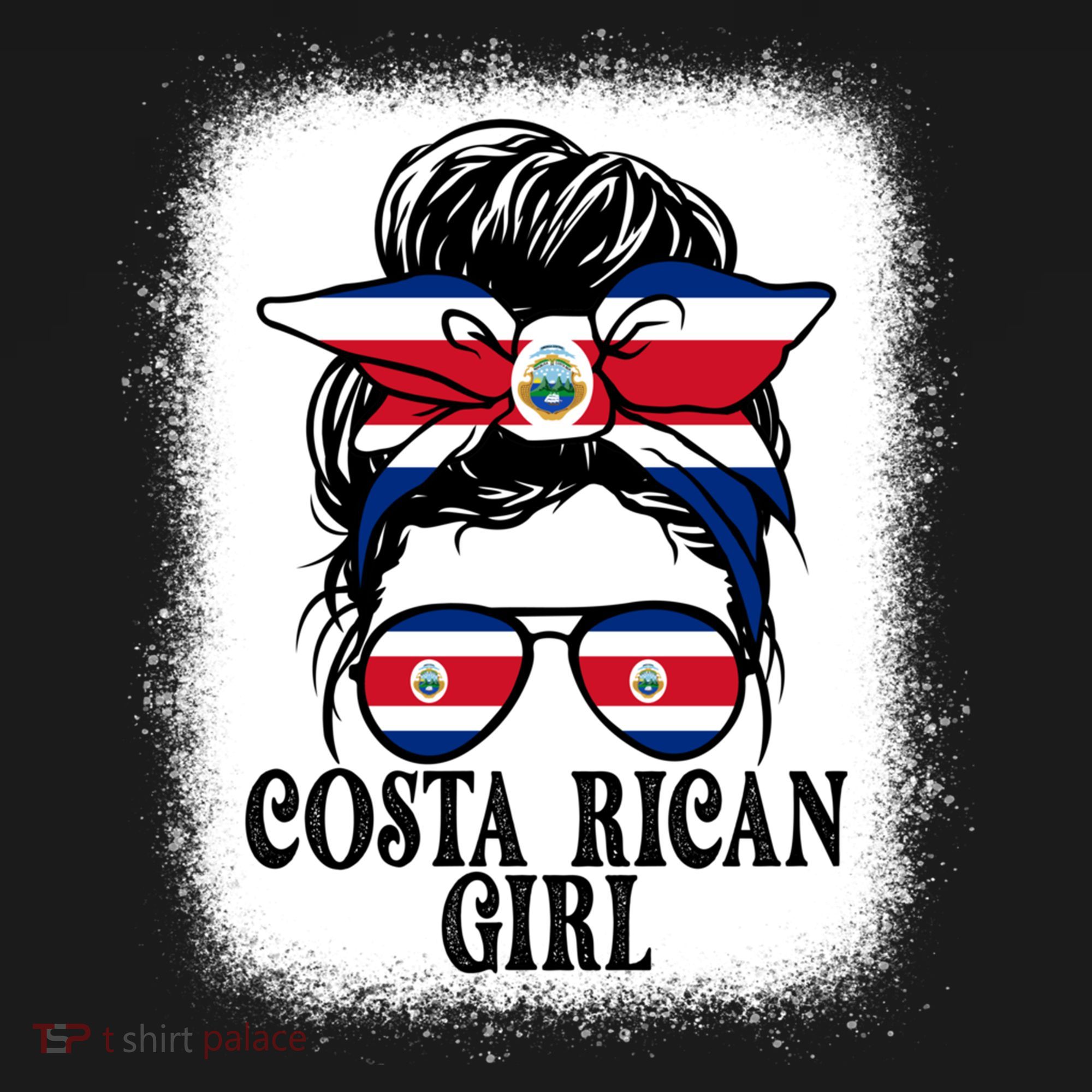 Messy Bun Costa Rica Flag Costa Rican S Gift Women's Hoodie