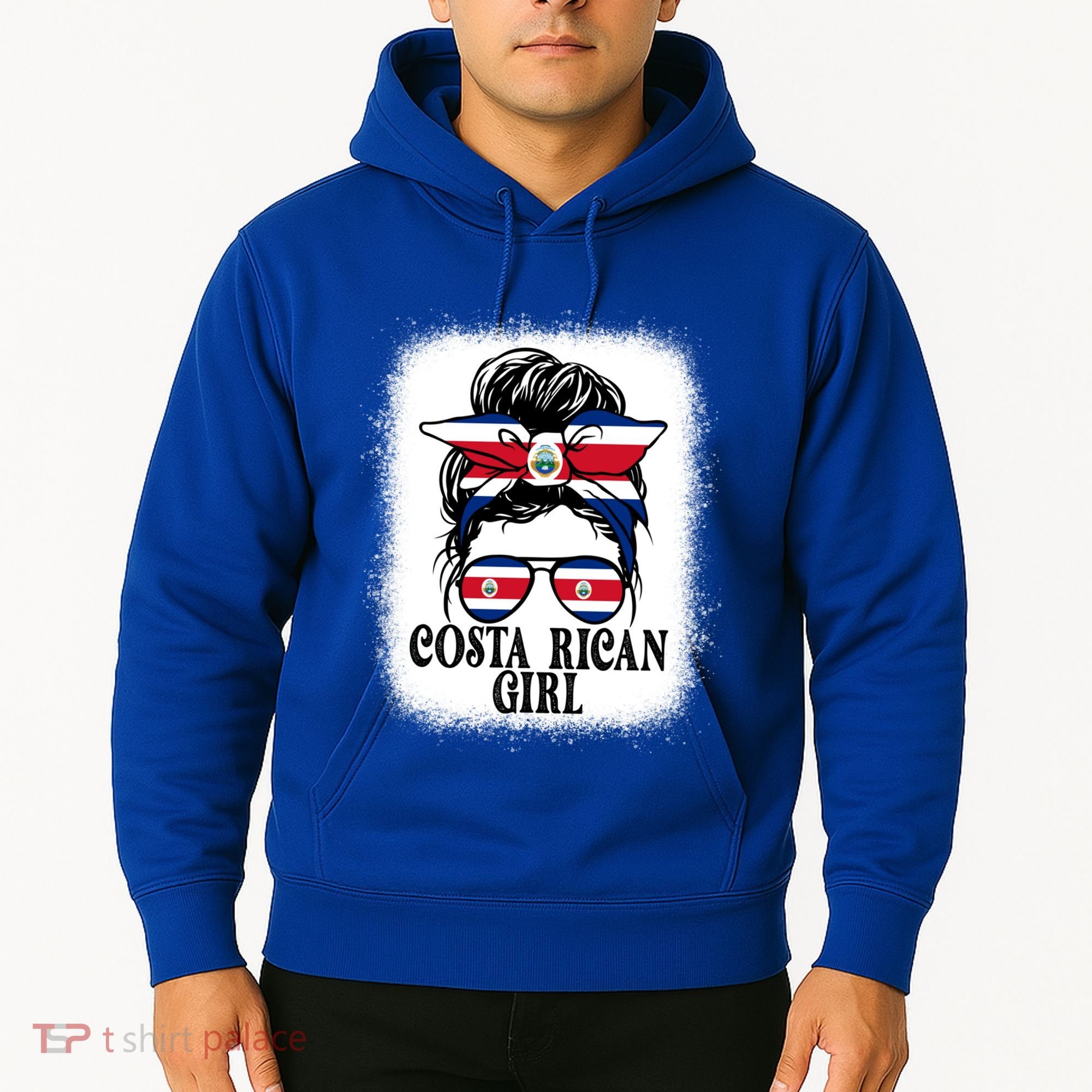 Messy Bun Costa Rica Flag Costa Rican S Gift Hoodie