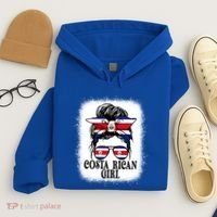 Messy Bun Costa Rica Flag Costa Rican S Gift Hoodie thumb 4