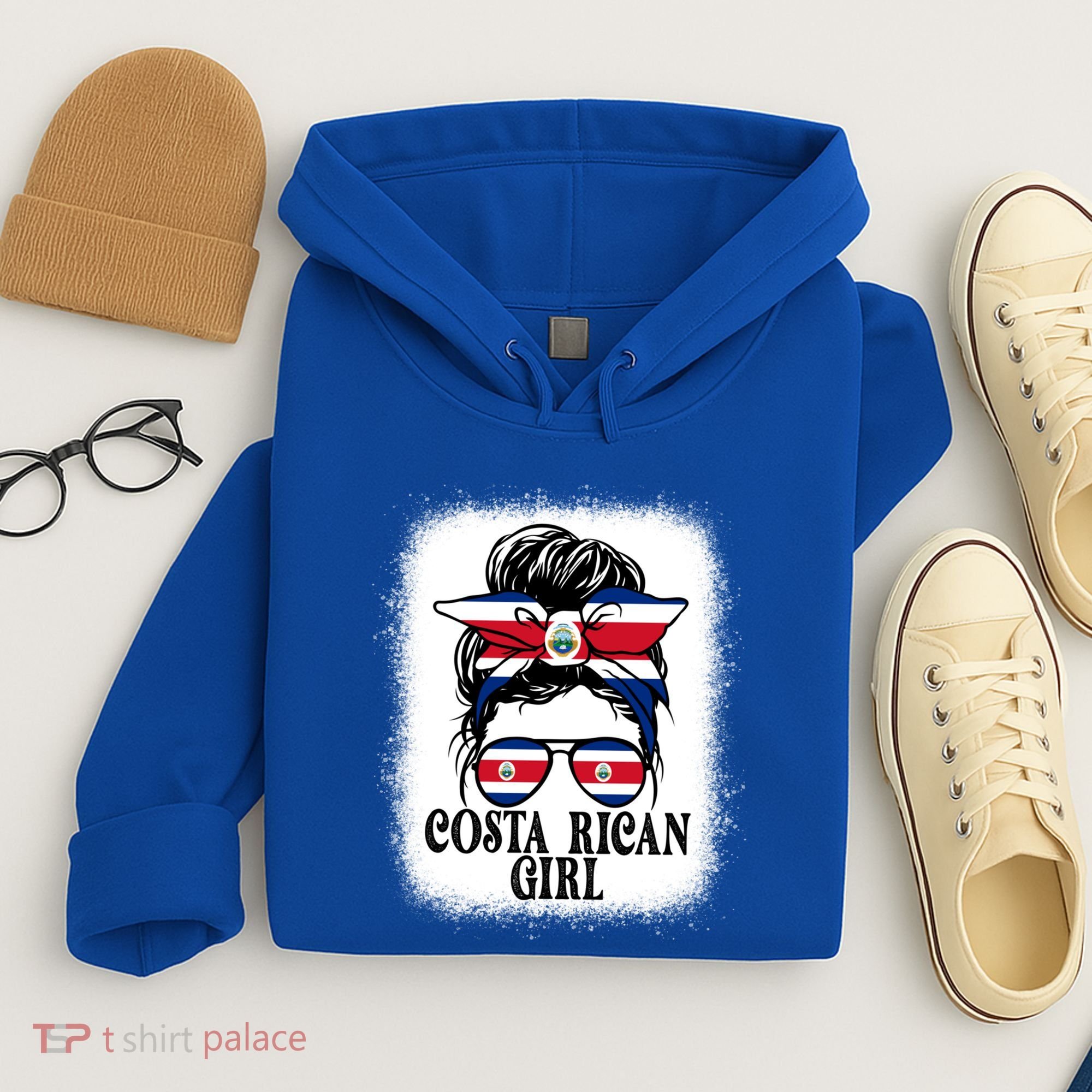 Messy Bun Costa Rica Flag Costa Rican S Gift Hoodie
