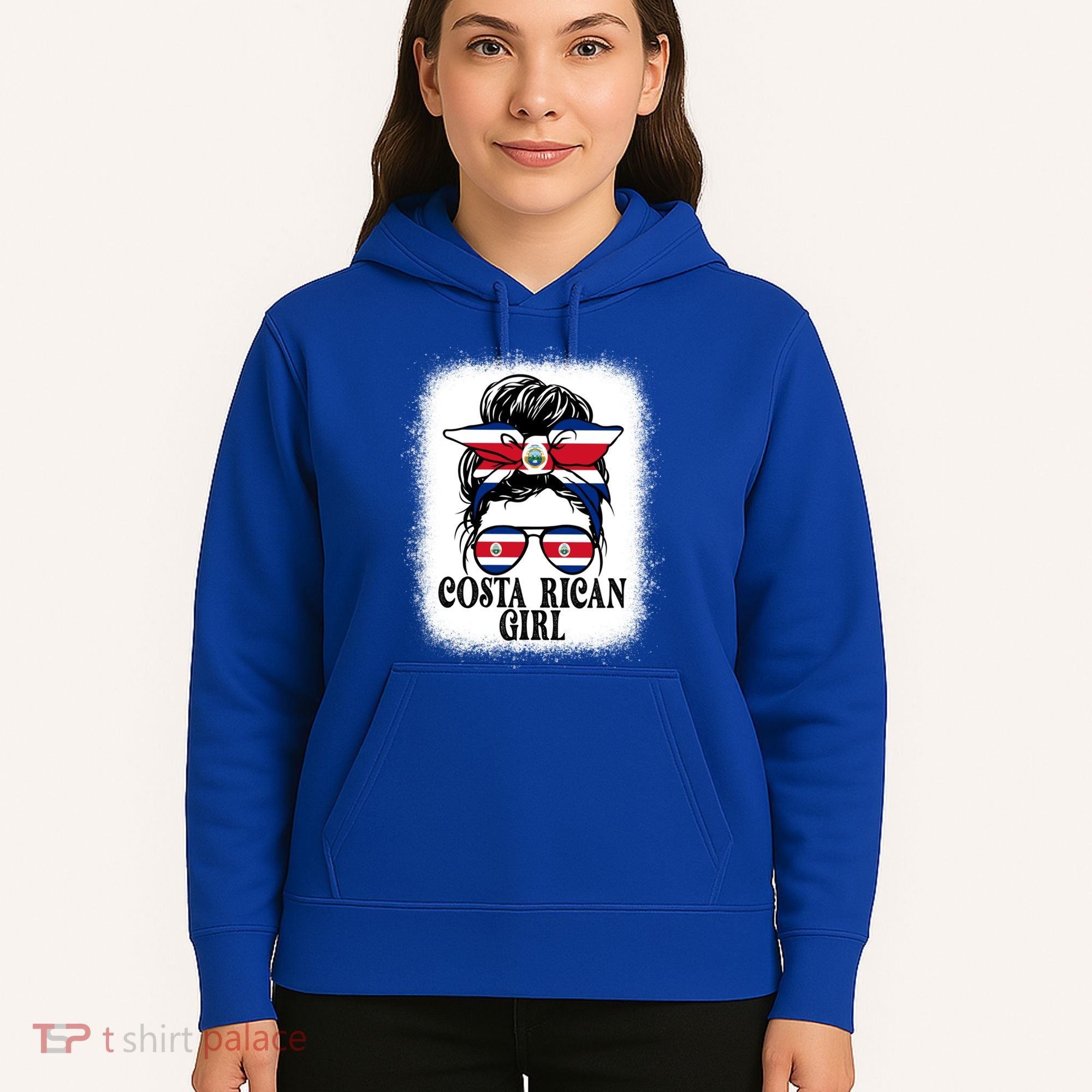 Messy Bun Costa Rica Flag Costa Rican S Gift Hoodie