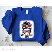 Messy Bun Costa Rica Flag Costa Rican S Gift Sweatshirt thumb 2