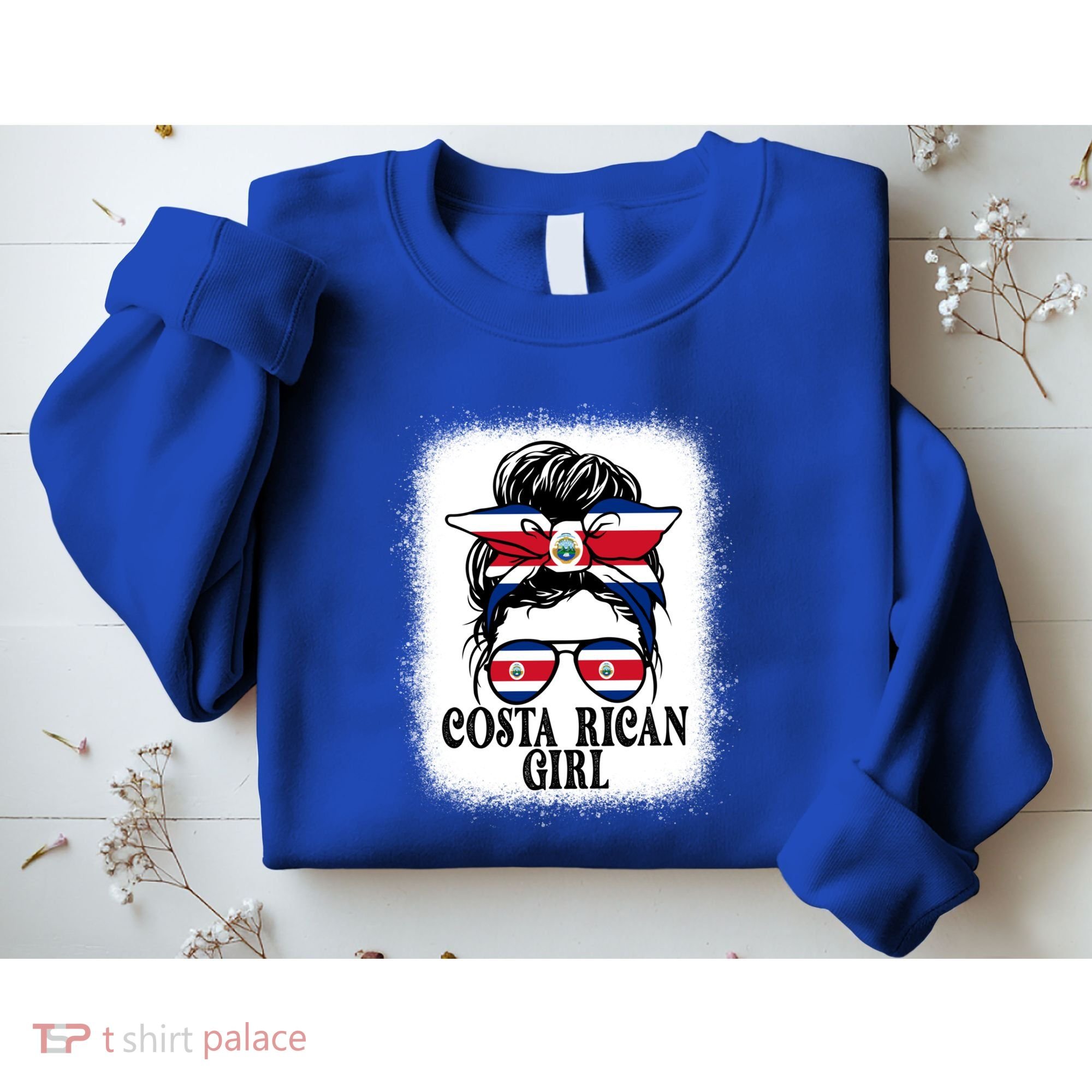 Messy Bun Costa Rica Flag Costa Rican S Gift Sweatshirt