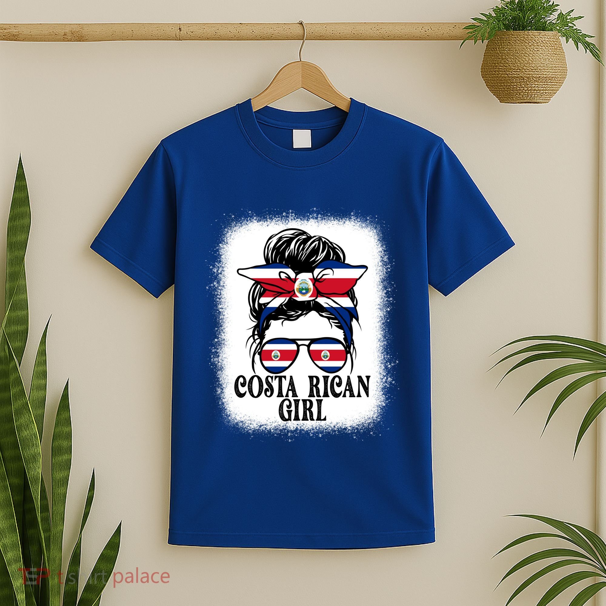 Messy Bun Costa Rica Flag Costa Rican S Gift T-Shirt