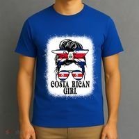 Messy Bun Costa Rica Flag Costa Rican S Gift T-Shirt thumb 3