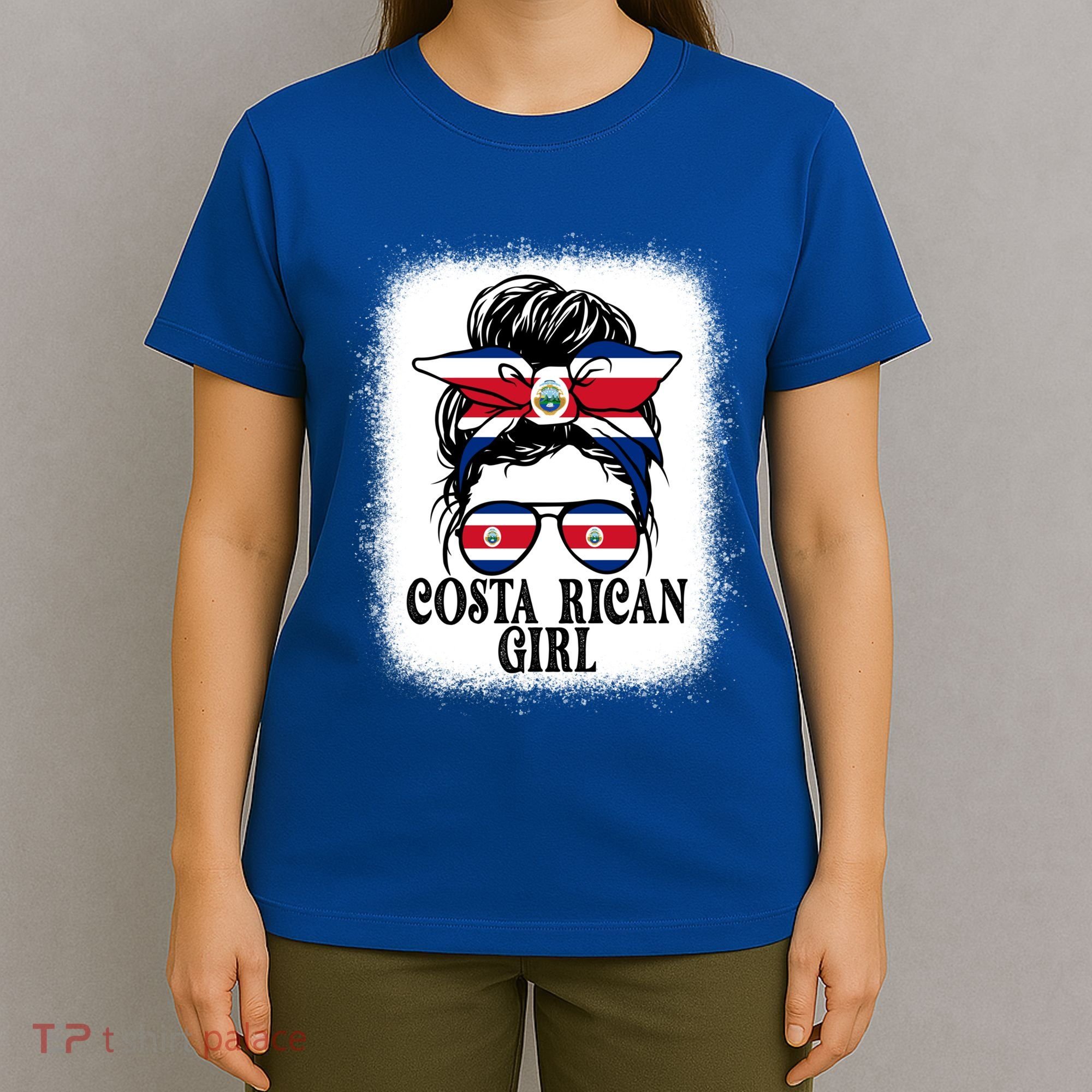 Messy Bun Costa Rica Flag Costa Rican S Gift T-Shirt