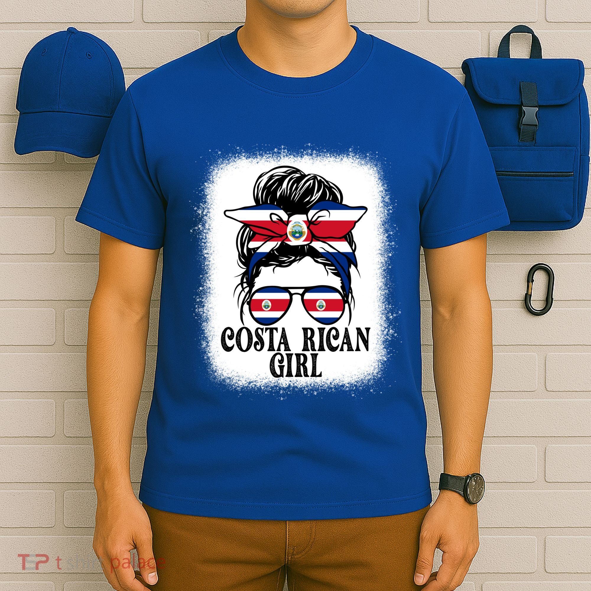 Messy Bun Costa Rica Flag Costa Rican S Gift T-Shirt