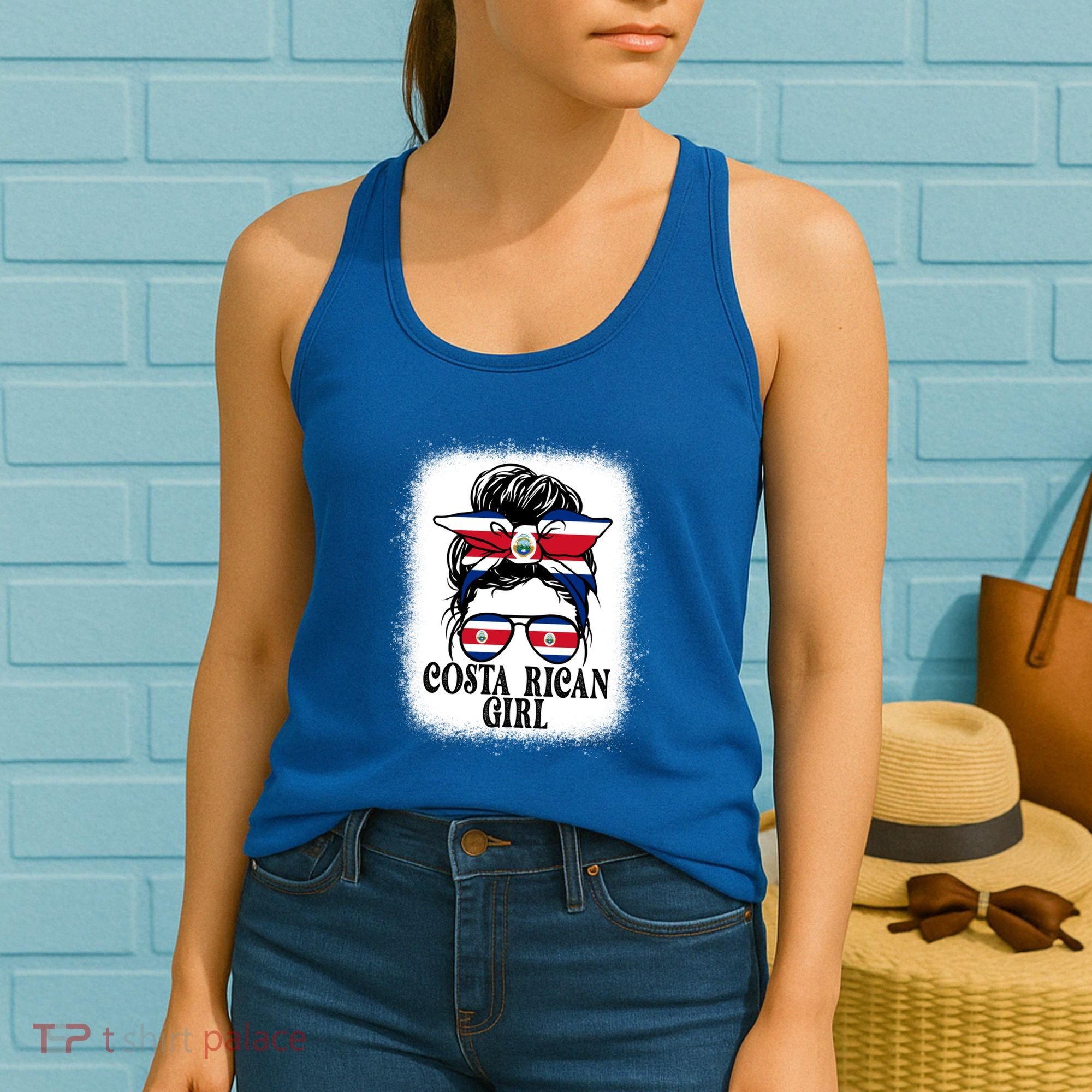 Messy Bun Costa Rica Flag Costa Rican S Gift Women's Tank Top