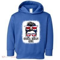 Messy Bun Costa Rica Flag Costa Rican S Gift Toddler Hoodie thumb 0