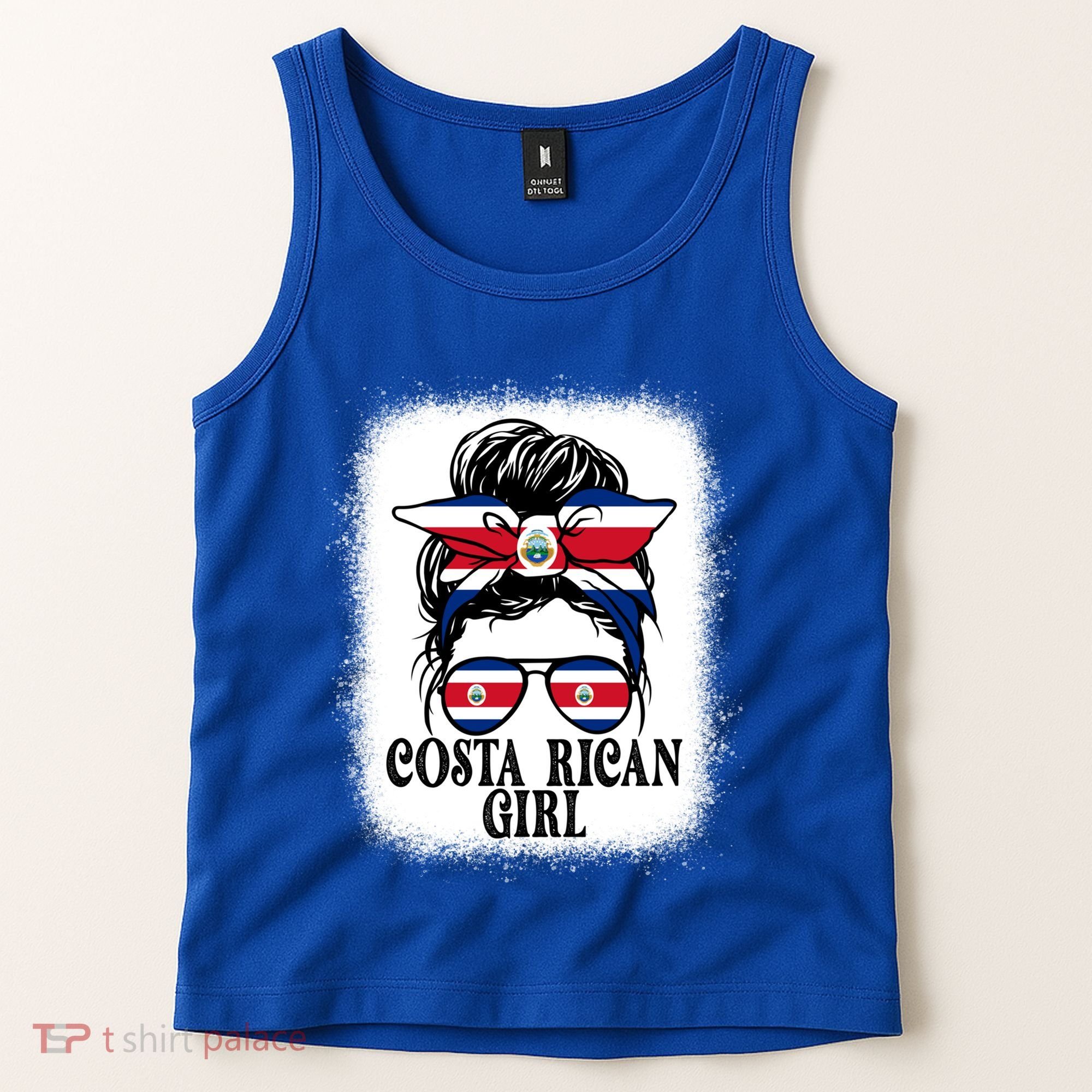 Messy Bun Costa Rica Flag Costa Rican S Gift Tank Top