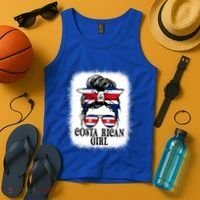 Messy Bun Costa Rica Flag Costa Rican S Gift Tank Top thumb 4