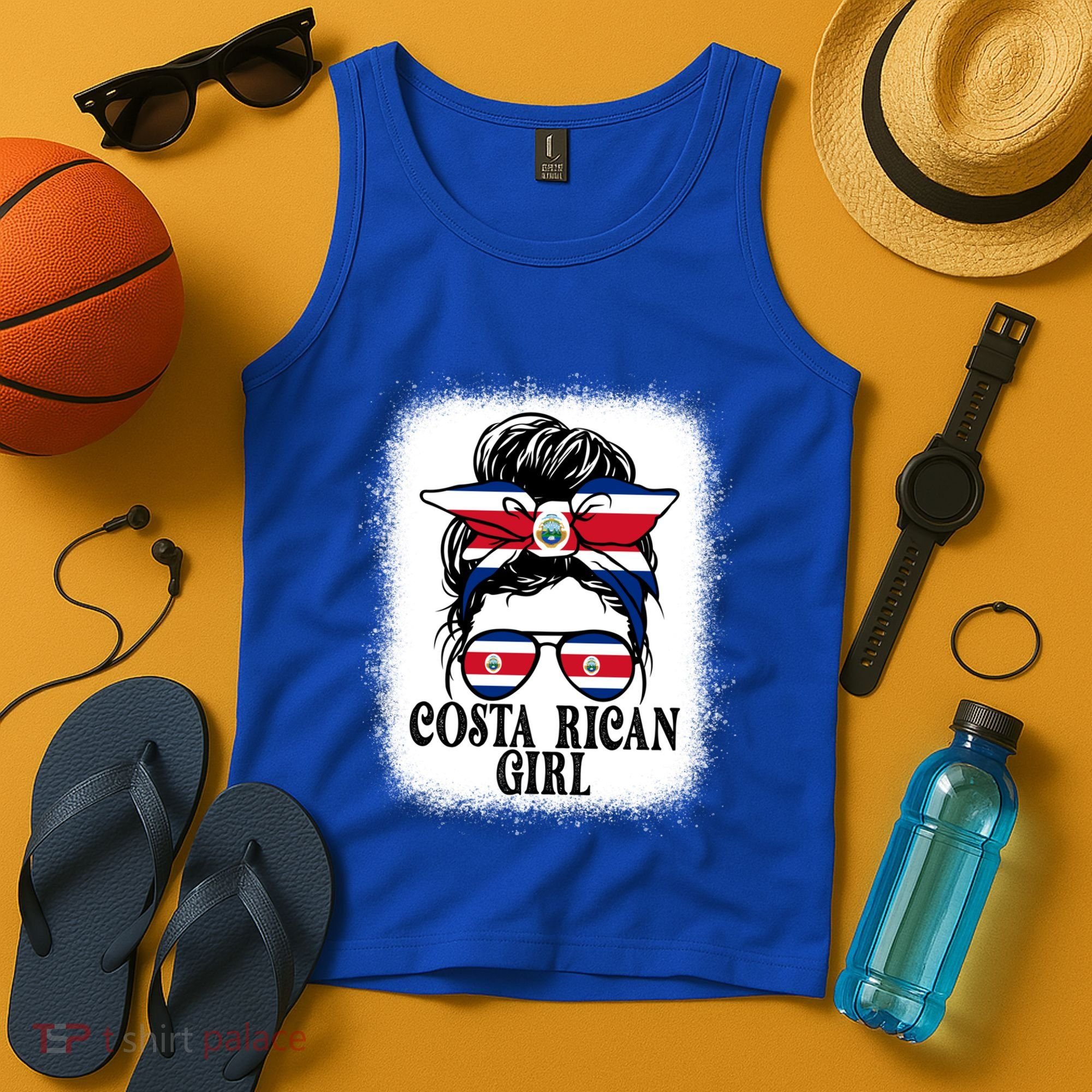 Messy Bun Costa Rica Flag Costa Rican S Gift Tank Top
