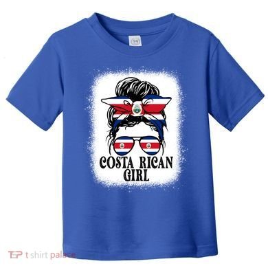 Messy Bun Costa Rica Flag Costa Rican S Gift Toddler T-Shirt