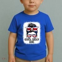 Messy Bun Costa Rica Flag Costa Rican S Gift Toddler T-Shirt thumb 2