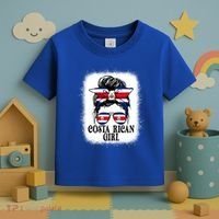 Messy Bun Costa Rica Flag Costa Rican S Gift Toddler T-Shirt thumb 3
