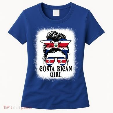 Messy Bun Costa Rica Flag Costa Rican S Gift Women's T-Shirt