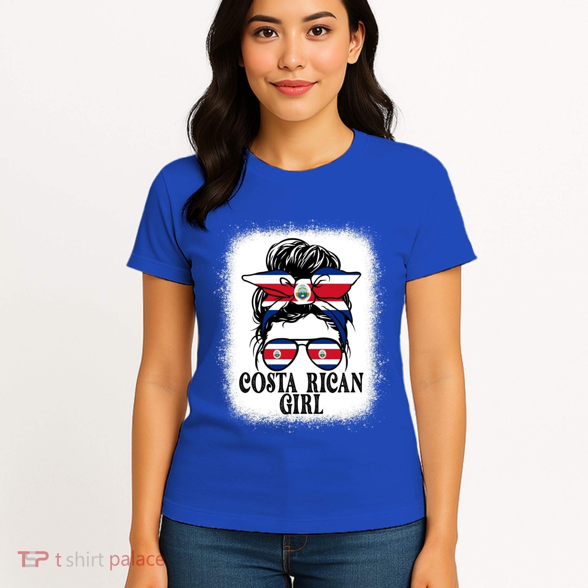 Messy Bun Costa Rica Flag Costa Rican S Gift Women's T-Shirt