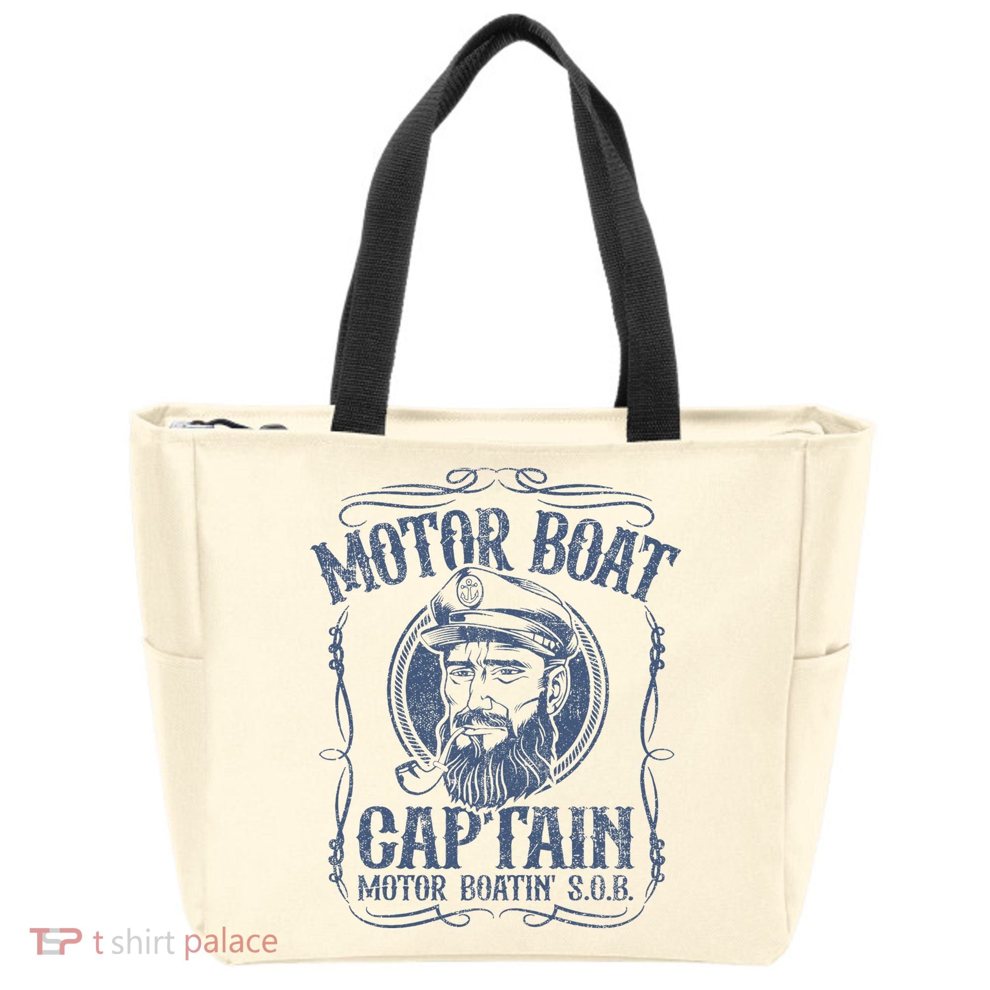 Motor Boat Captain Funny Pontoon Boating Motor Boatin Lake Tote Bag