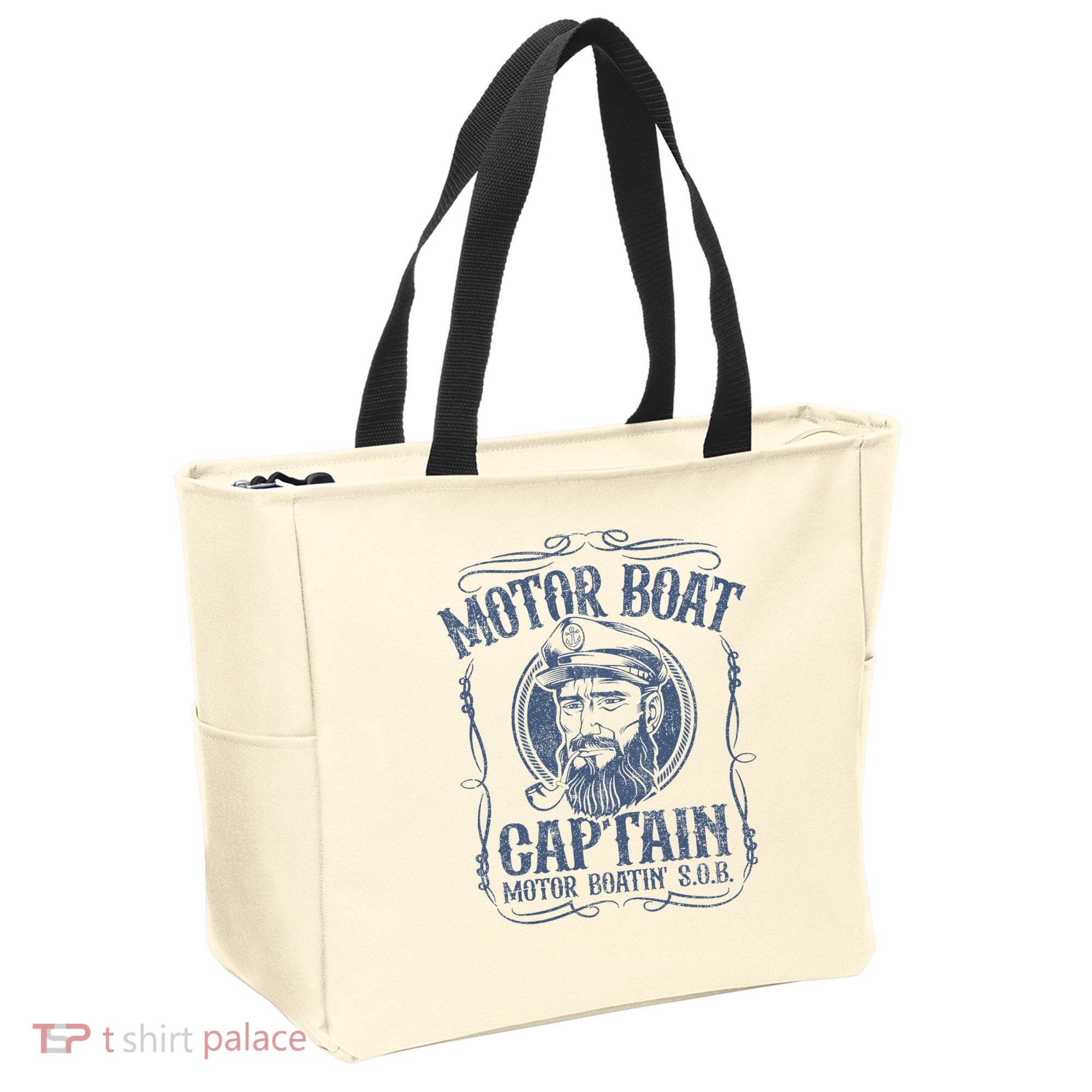 Motor Boat Captain Funny Pontoon Boating Motor Boatin Lake Tote Bag
