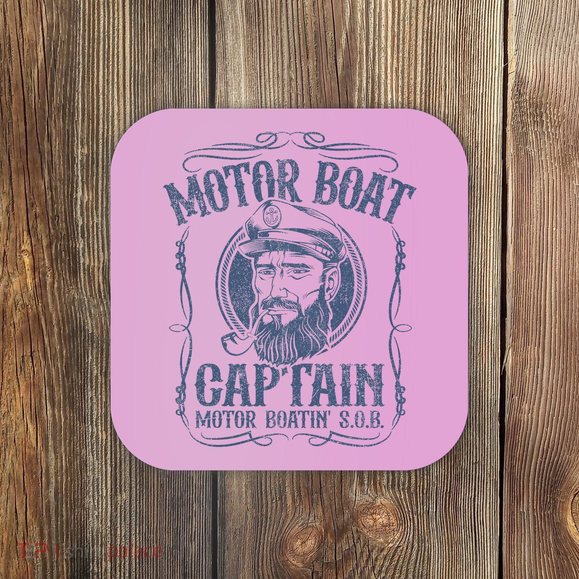 Motor Boat Captain Funny Pontoon Boating Motor Boatin Lake Coaster