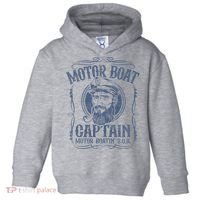 Motor Boat Captain Funny Pontoon Boating Motor Boatin Lake Toddler Hoodie thumb 0