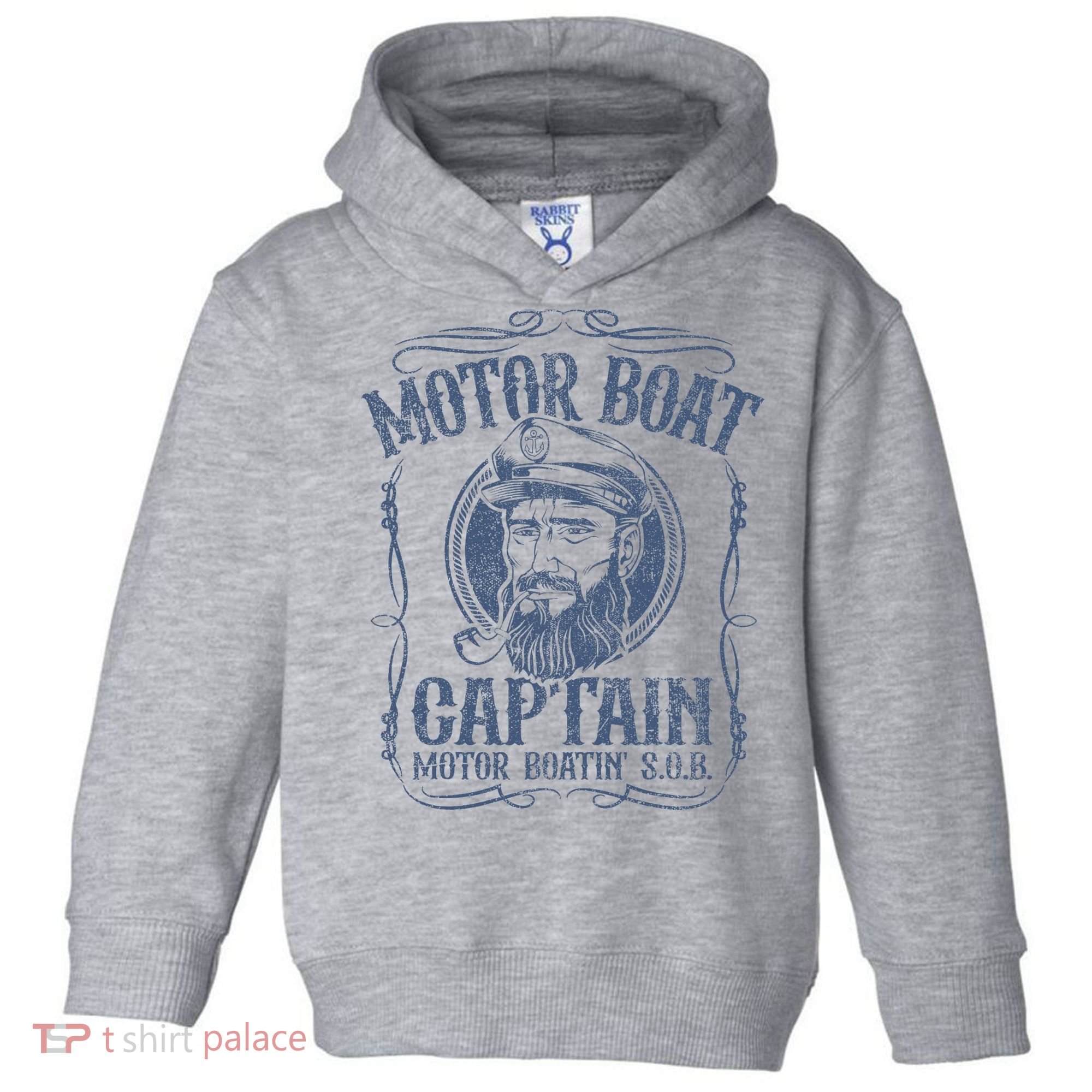 Motor Boat Captain Funny Pontoon Boating Motor Boatin Lake Toddler Hoodie