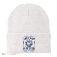 Motor Boat Captain Funny Pontoon Boating Motor Boatin Lake Beanie thumb 0