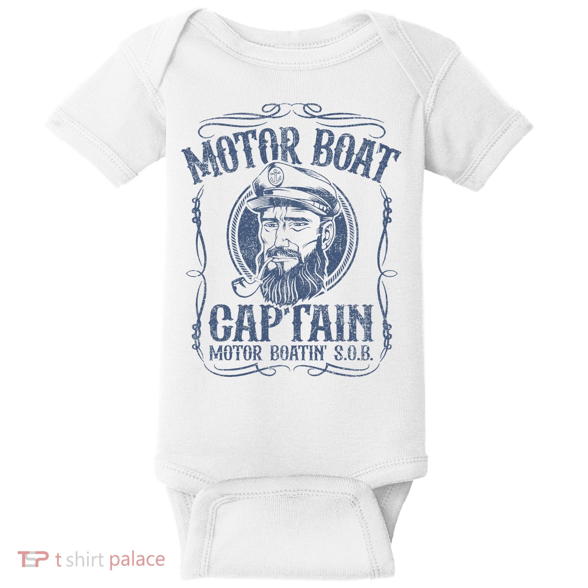 Motor Boat Captain Funny Pontoon Boating Motor Boatin Lake Baby Bodysuit
