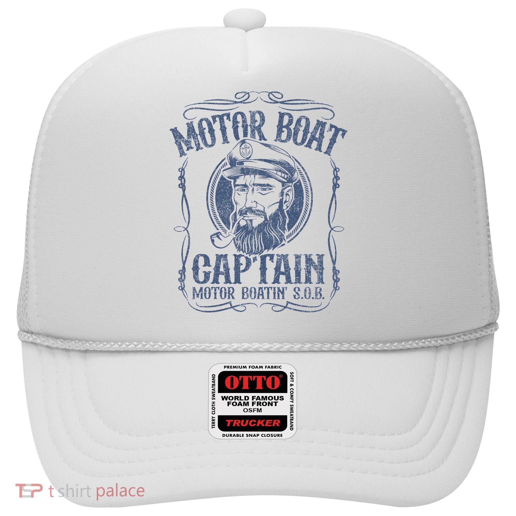 Motor Boat Captain Funny Pontoon Boating Motor Boatin Lake Hat