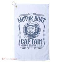 Motor Boat Captain Funny Pontoon Boating Motor Boatin Lake Golf Towel thumb 0