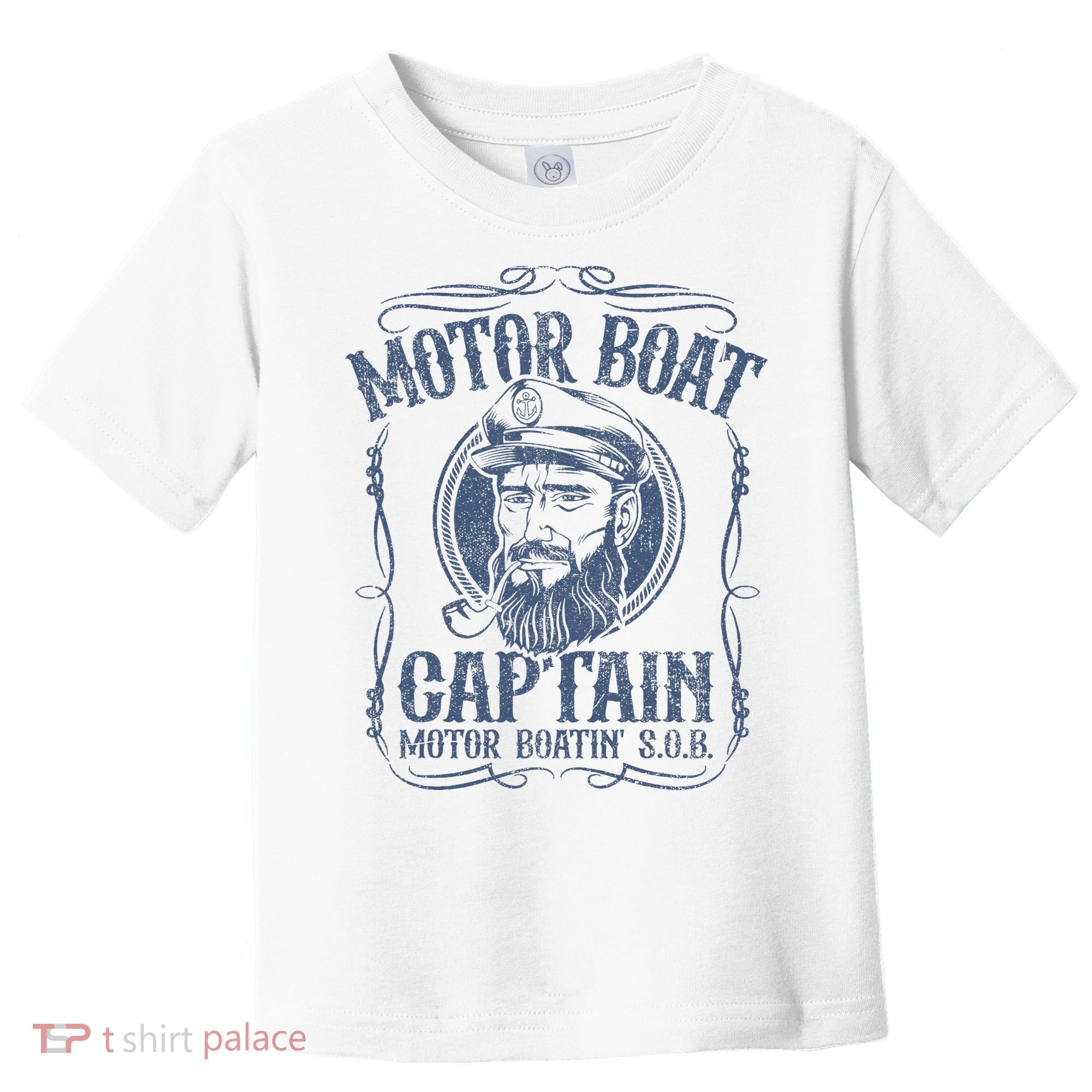 Motor Boat Captain Funny Pontoon Boating Motor Boatin Lake Toddler T-Shirt