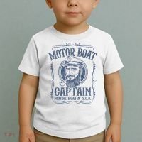 Motor Boat Captain Funny Pontoon Boating Motor Boatin Lake Toddler T-Shirt thumb 2
