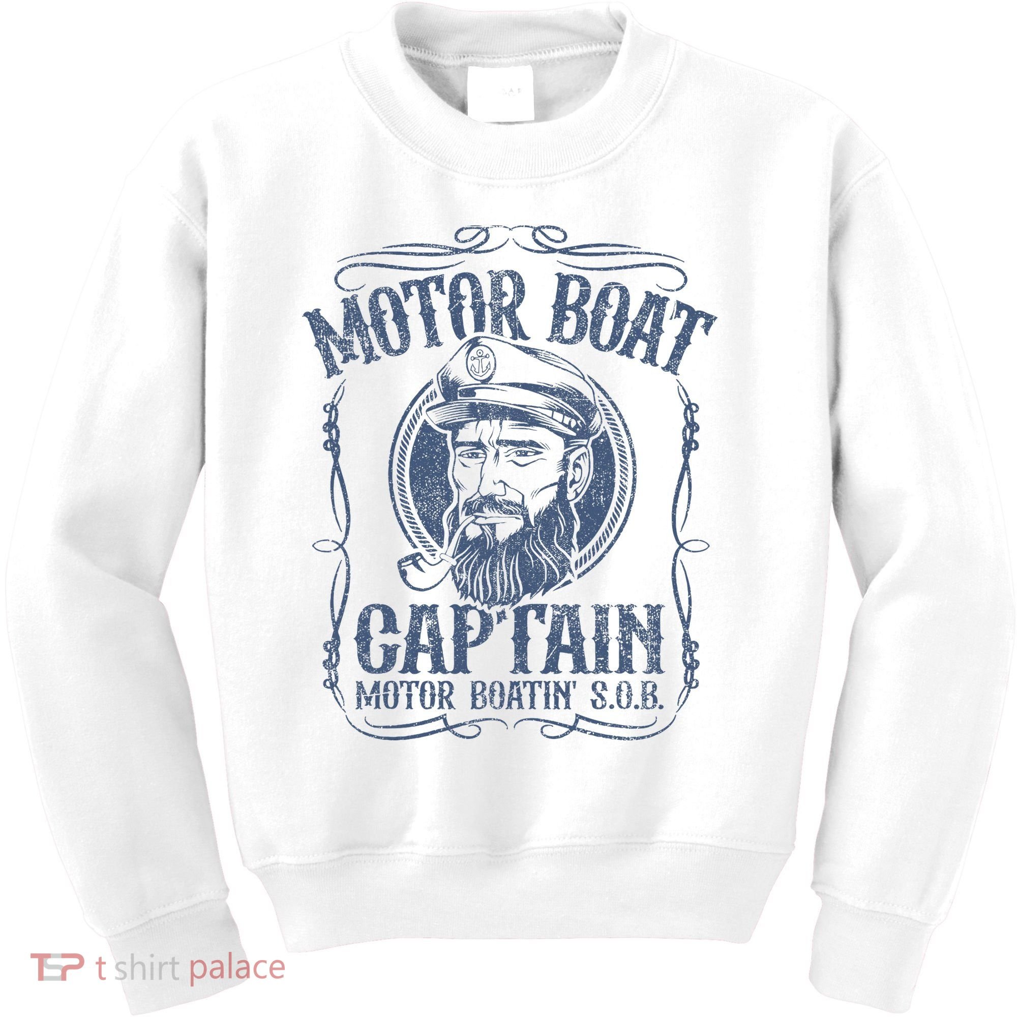 Motor Boat Captain Funny Pontoon Boating Motor Boatin Lake Kids Sweatshirt