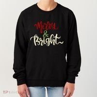 Merry & Bright Christmas Festive Holiday Spirit Women's Sweatshirt thumb 0