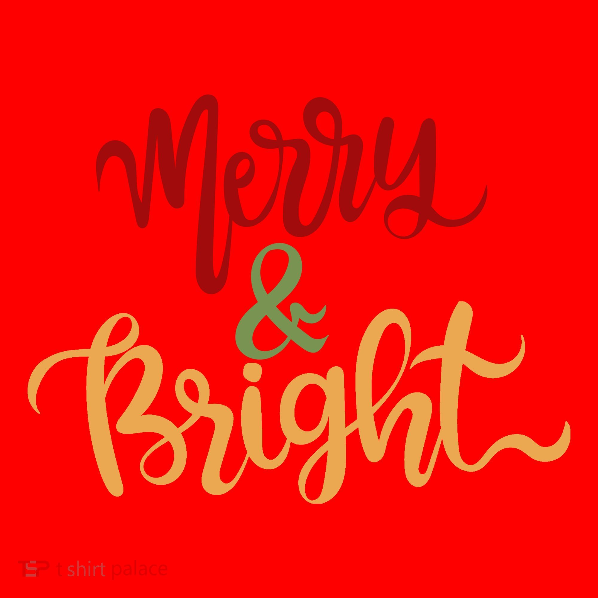 Merry & Bright Christmas Festive Holiday Spirit Santa Hat