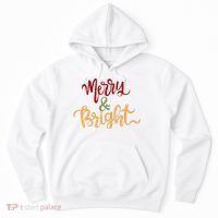 Merry & Bright Christmas Festive Holiday Spirit Hoodie thumb 0