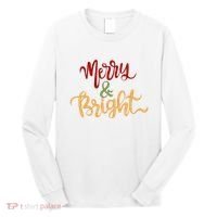 Merry & Bright Christmas Festive Holiday Spirit Long Sleeve Shirt thumb 0