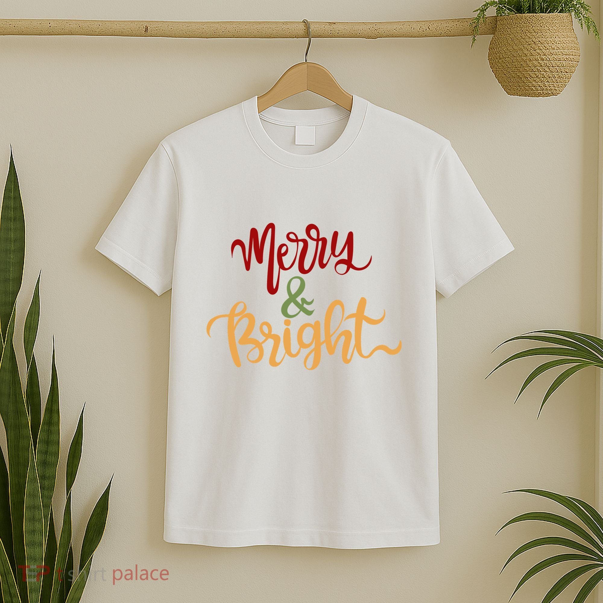 Merry & Bright Christmas Festive Holiday Spirit T-Shirt