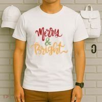 Merry & Bright Christmas Festive Holiday Spirit T-Shirt thumb 6