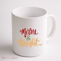 Merry & Bright Christmas Festive Holiday Spirit Coffee Mug thumb 1