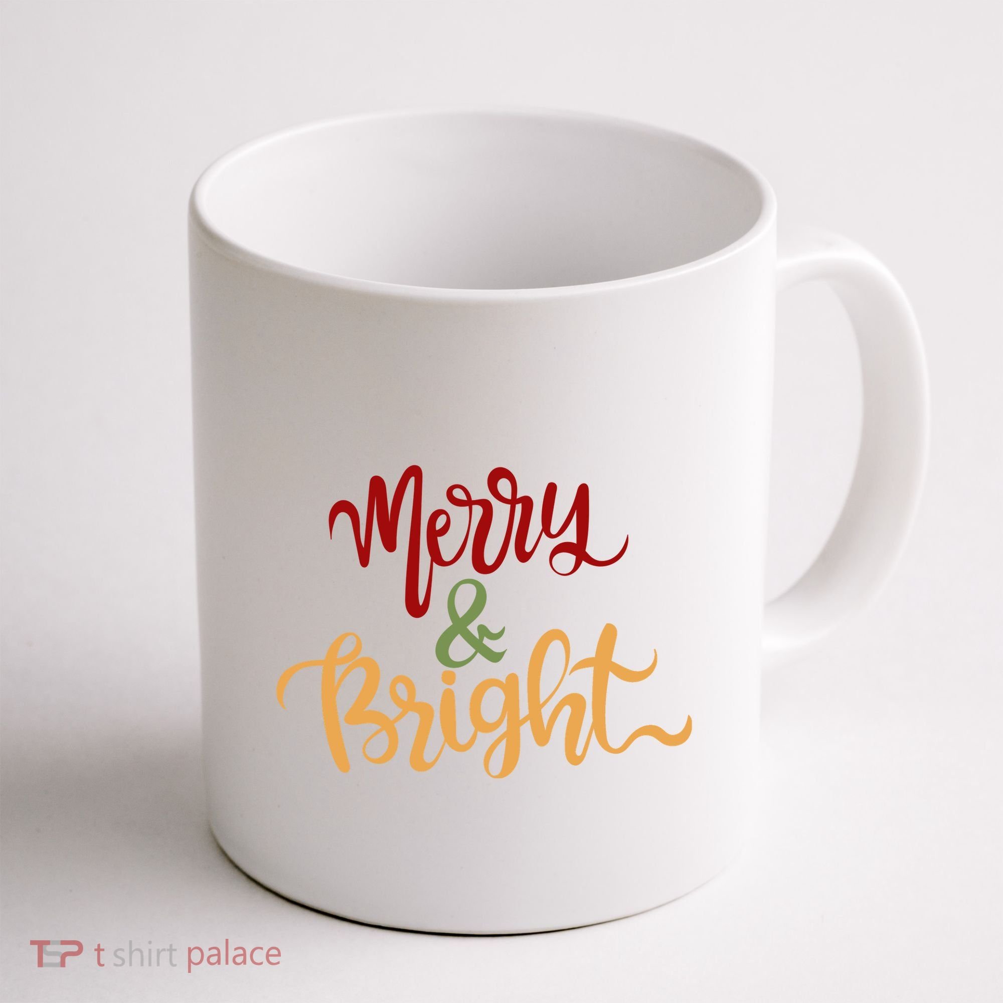 Merry & Bright Christmas Festive Holiday Spirit Coffee Mug